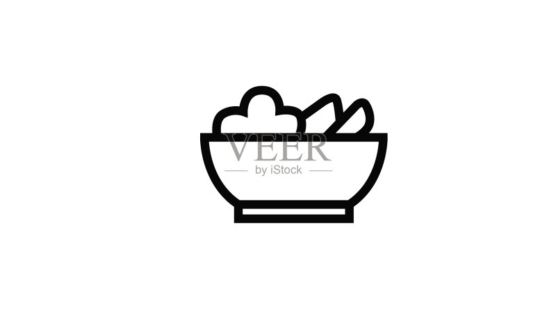 黑白食物碗图标图标素材