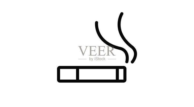 黑白香烟或烟草图标图标素材