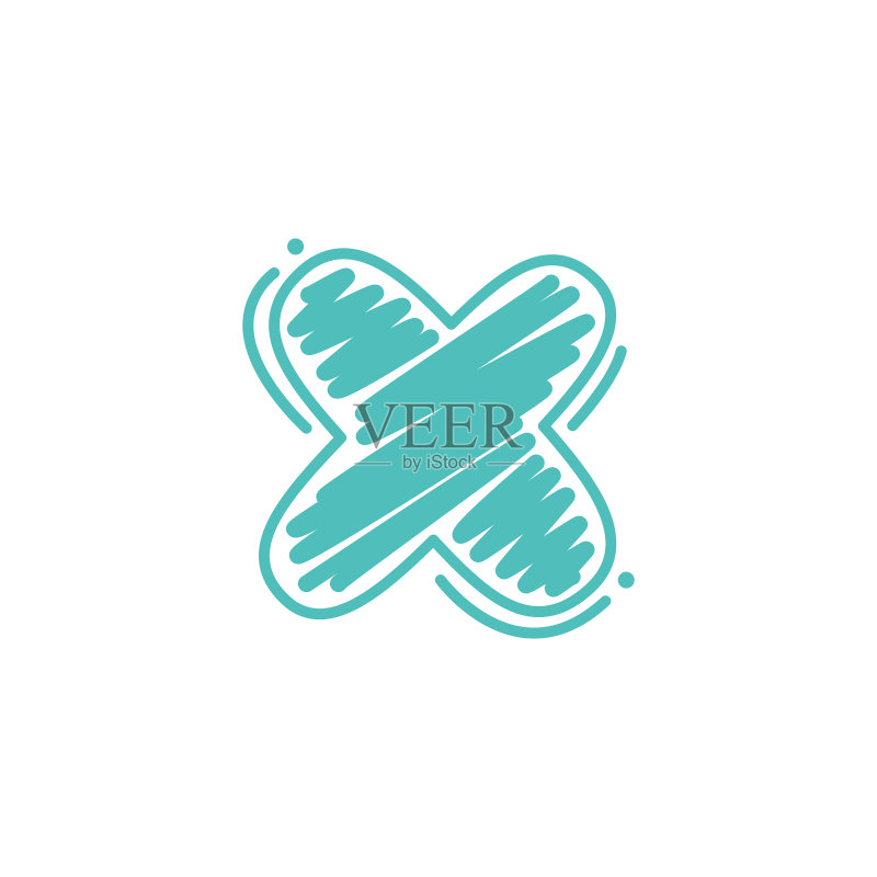 儿童蜡笔字母Logo涂鸦图标素材