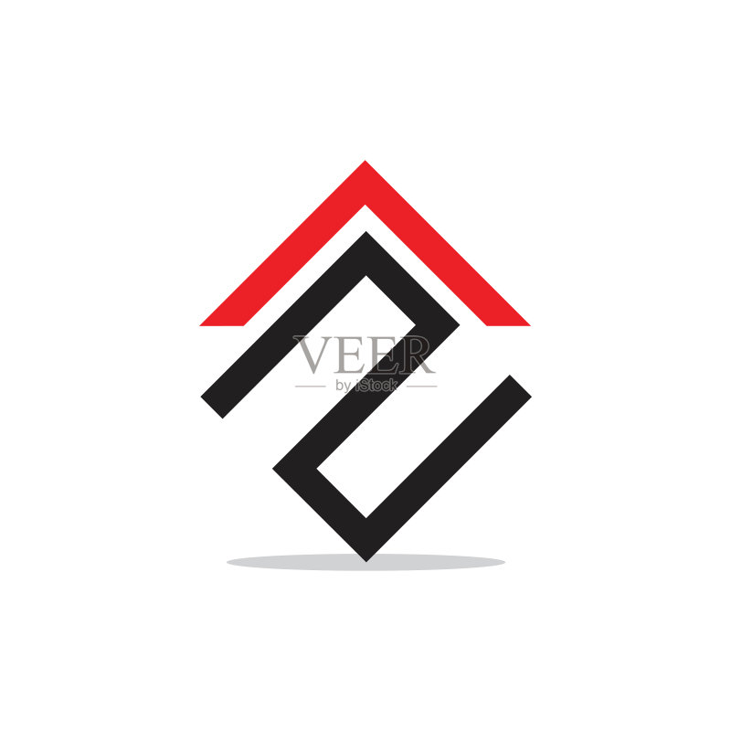 抽象字母N几何箭头标志图标素材