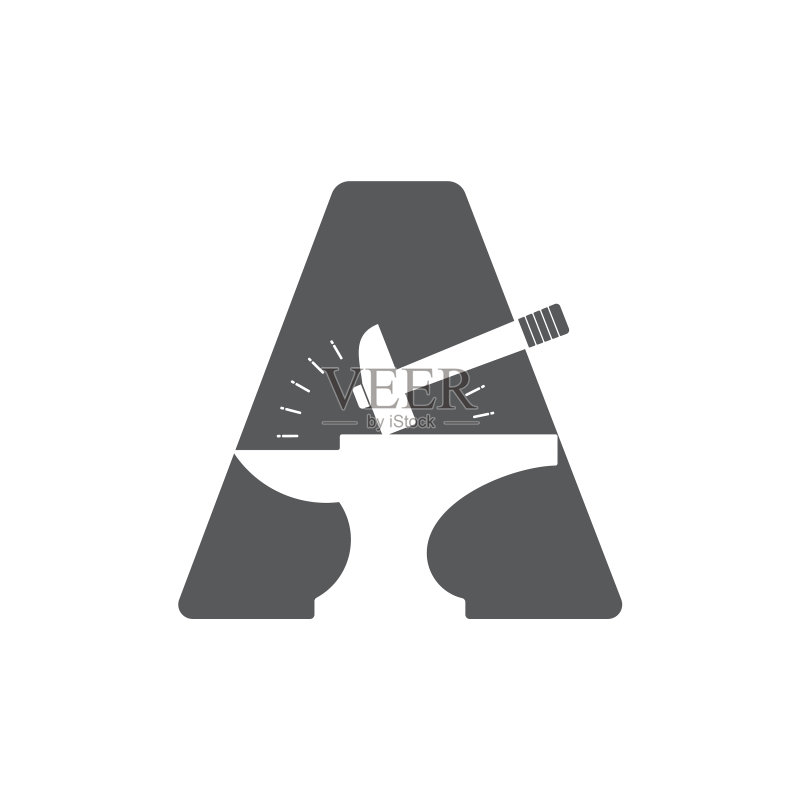 字母A三角形铁匠设计logo图标素材