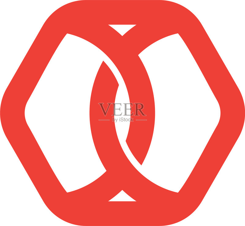 十字线性六边形链接标志图标素材