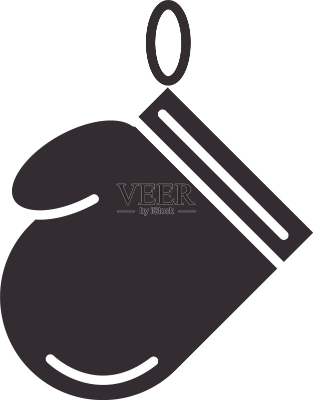 厨师手套保护厨房用具轮廓图标素材