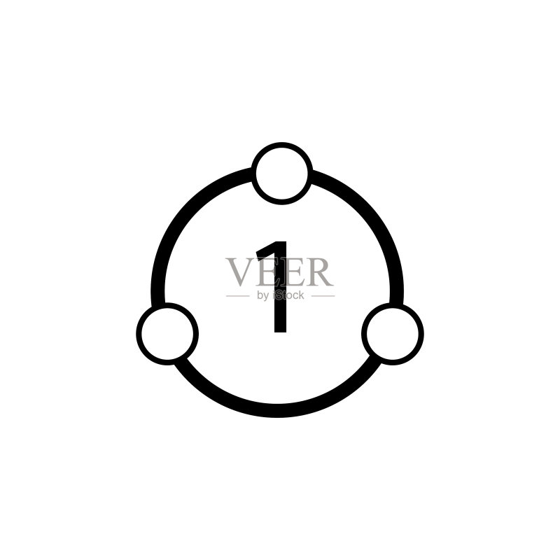 圆圈和数字1,EPS10图标素材