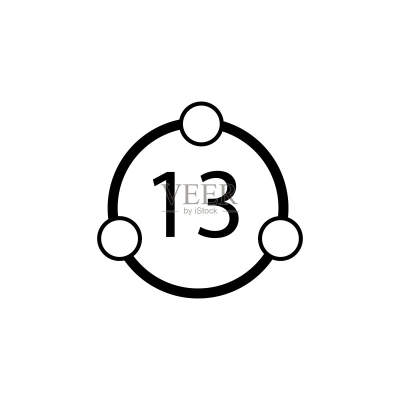 圆形和数字13图案图标素材