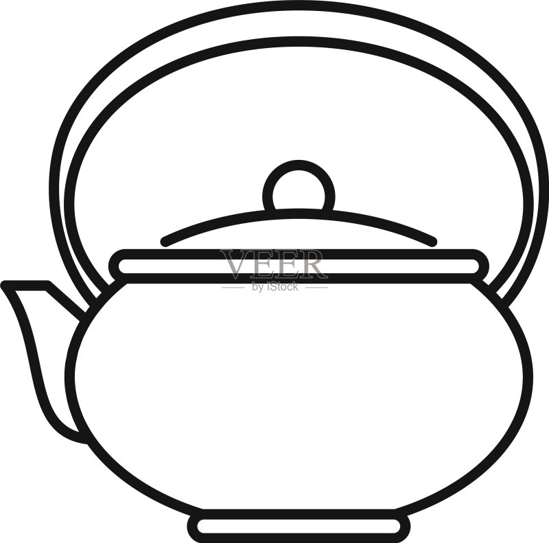 咖啡壶图标轮廓样式图标素材