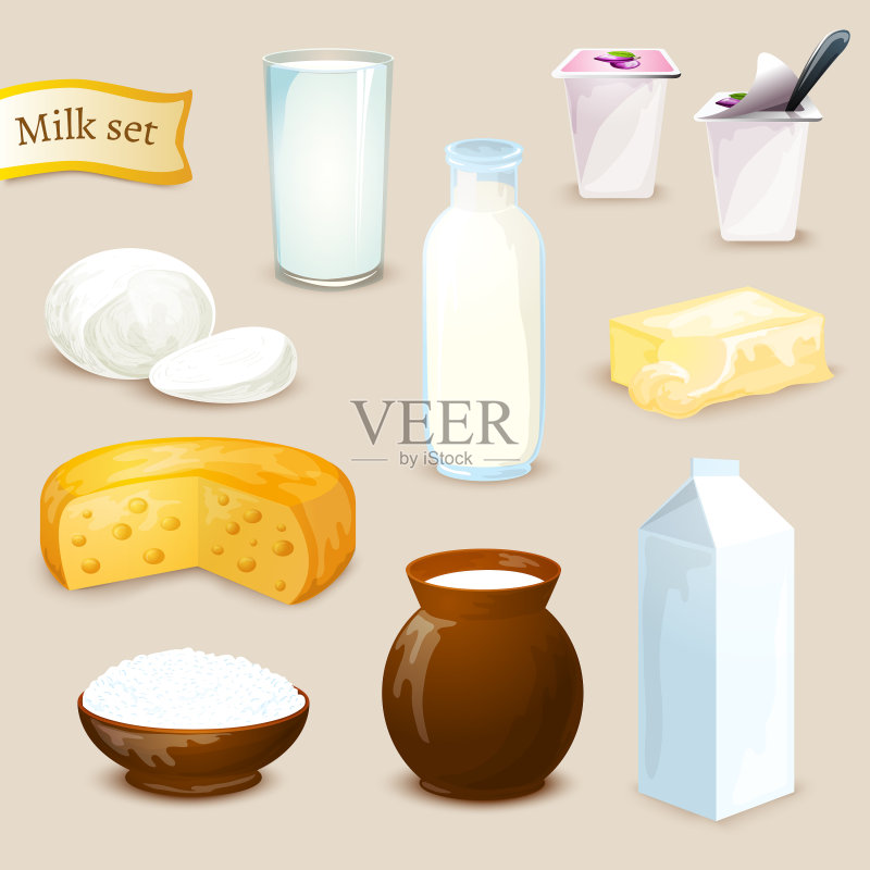 乳制品合集图标素材