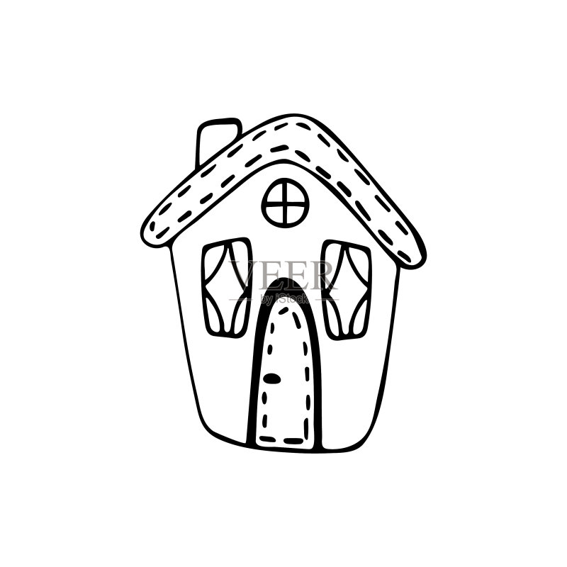 圣诞节姜饼屋图标素材