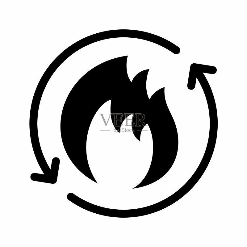 圆形箭头信息标志中的助推火箭火焰图标素材
