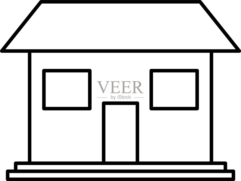 房屋形状图标线条样式图标素材