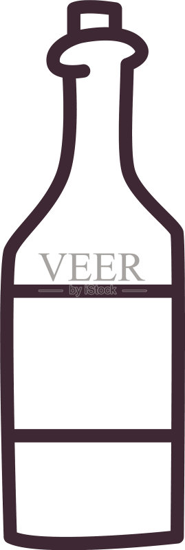 葡萄酒瓶线条风格图标设计图标素材