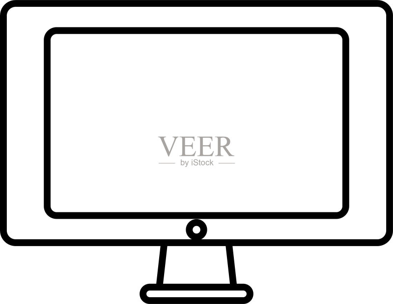 电脑显示器图标线条样式图标素材