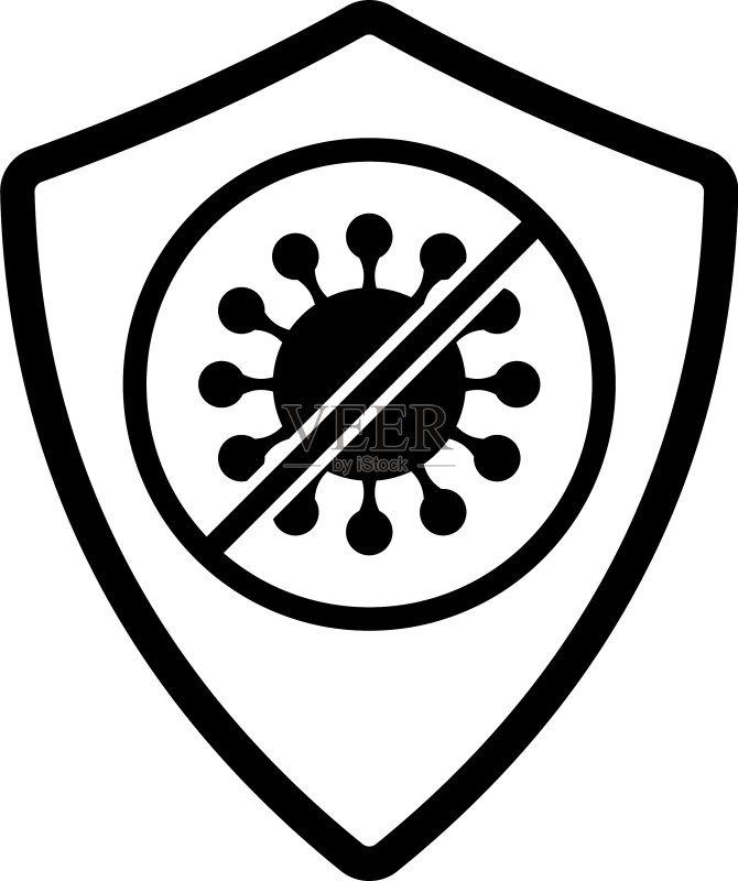防止冠状病毒的盾牌图标图标素材