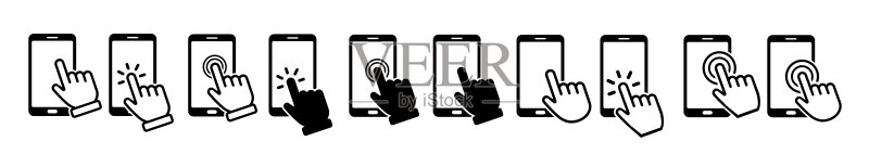 手势触摸屏幕智能手机图标图标素材