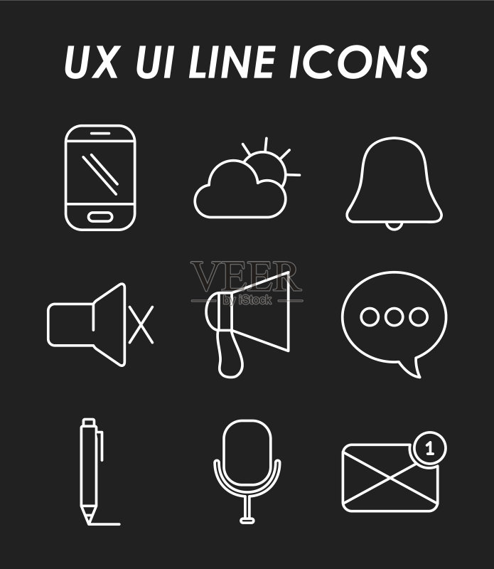 UI/UX线性图标图标素材