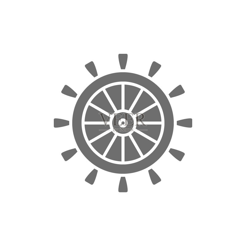 船舵灰色图标图标素材
