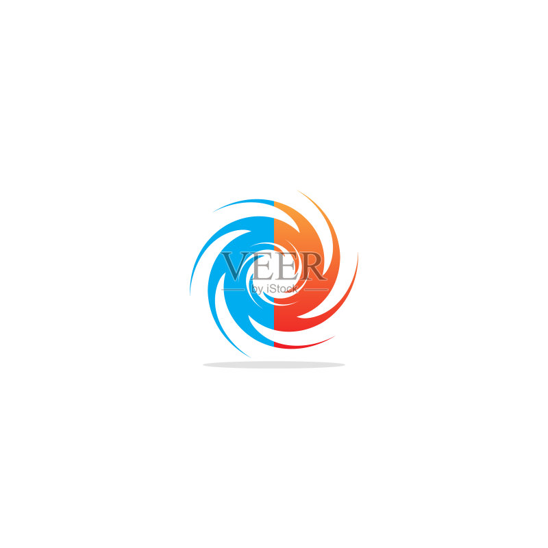 彩色圆形扭曲旋转logo图标素材