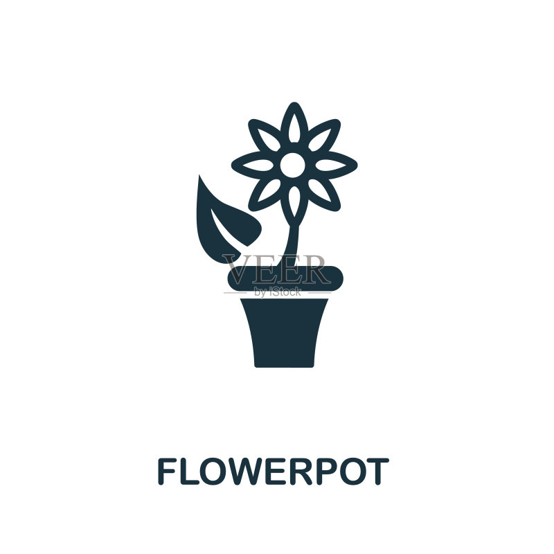 家具系列中的简约花盆图标图标素材