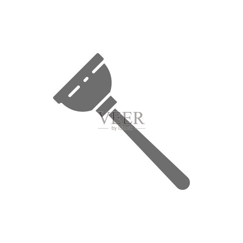 灰色橡胶柱塞,水暖工具图标。白色背景上隔离图标素材