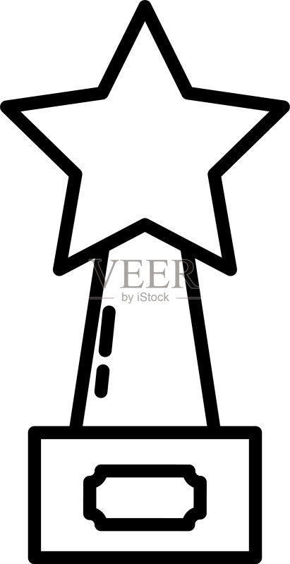 星星奖励图标线条风格图标素材