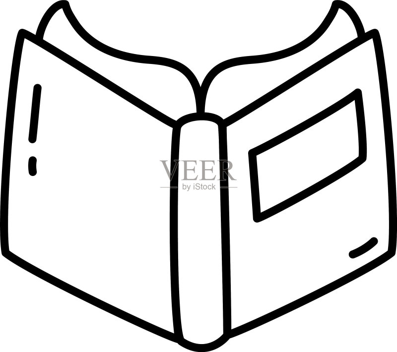 学术书籍图标涂鸦线条风格图标素材