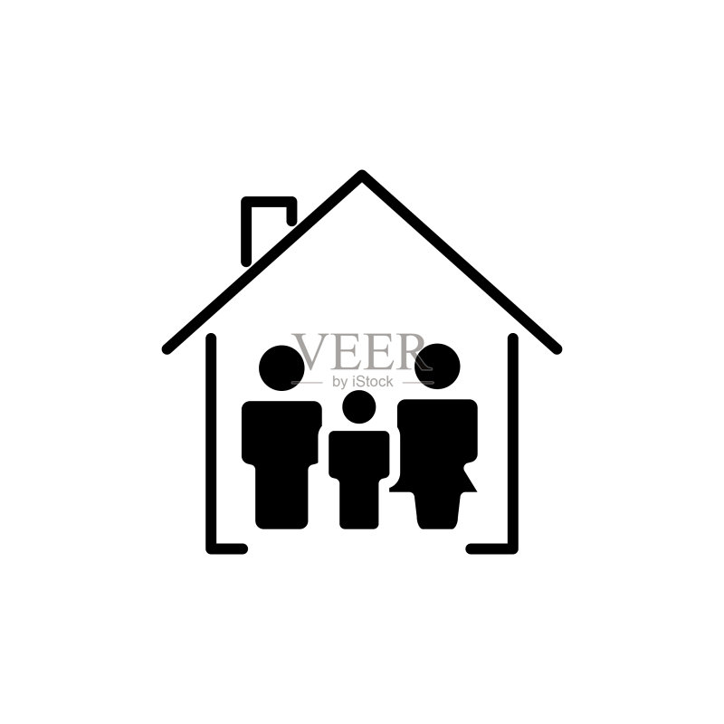有房屋的家庭图标图标素材