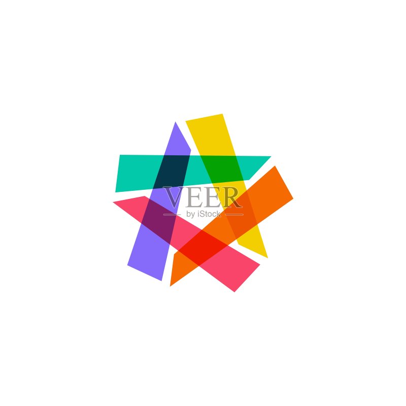 彩色星星重叠矢量图标图标素材
