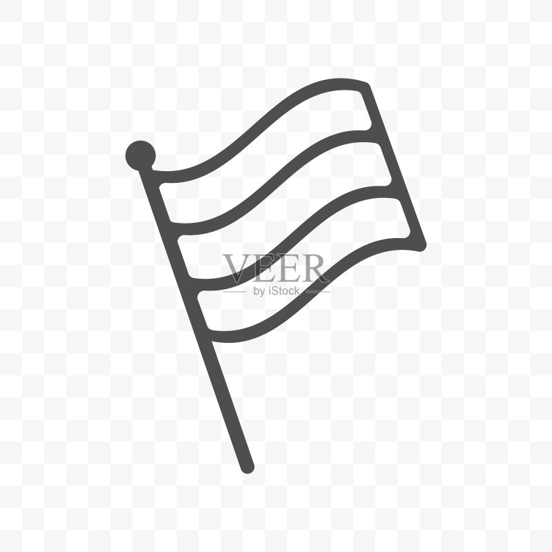 透明背景上的旗帜条纹图标图标素材