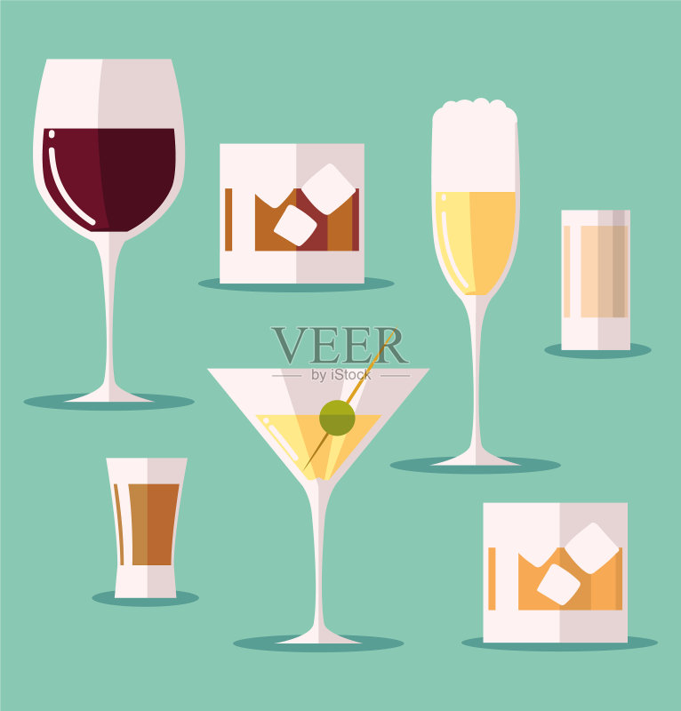 葡萄酒杯马提尼鸡尾酒图标合集图标素材