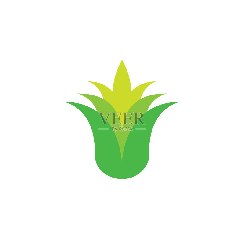 绿色植物渐变简约logo图标素材