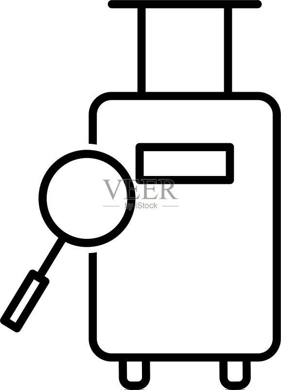 独特的行李查找线条图标图标素材