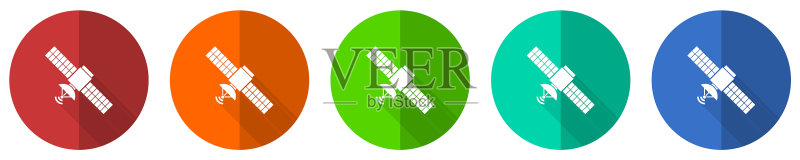 卫星连接通信图标集图标素材