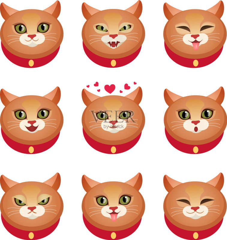 猫的情感合集图标素材