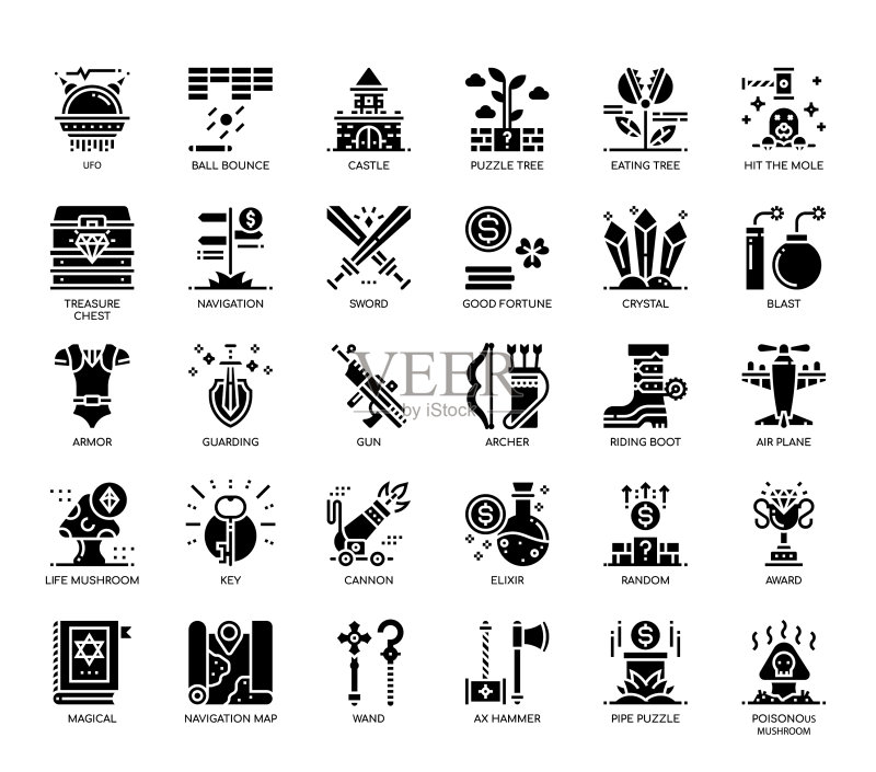 游戏元素Glyph图标图标素材
