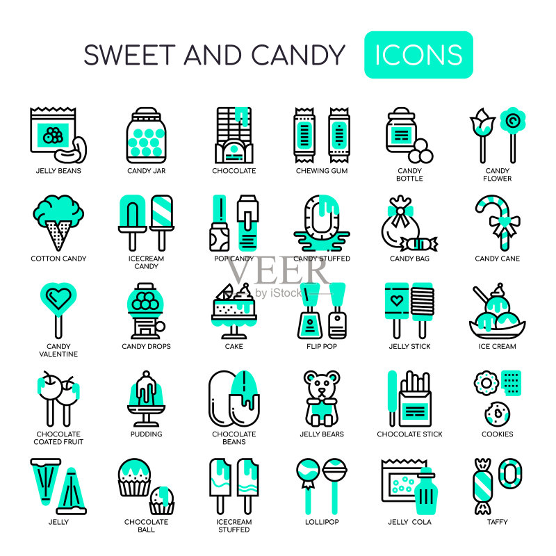 糖果细线像素icon图标素材