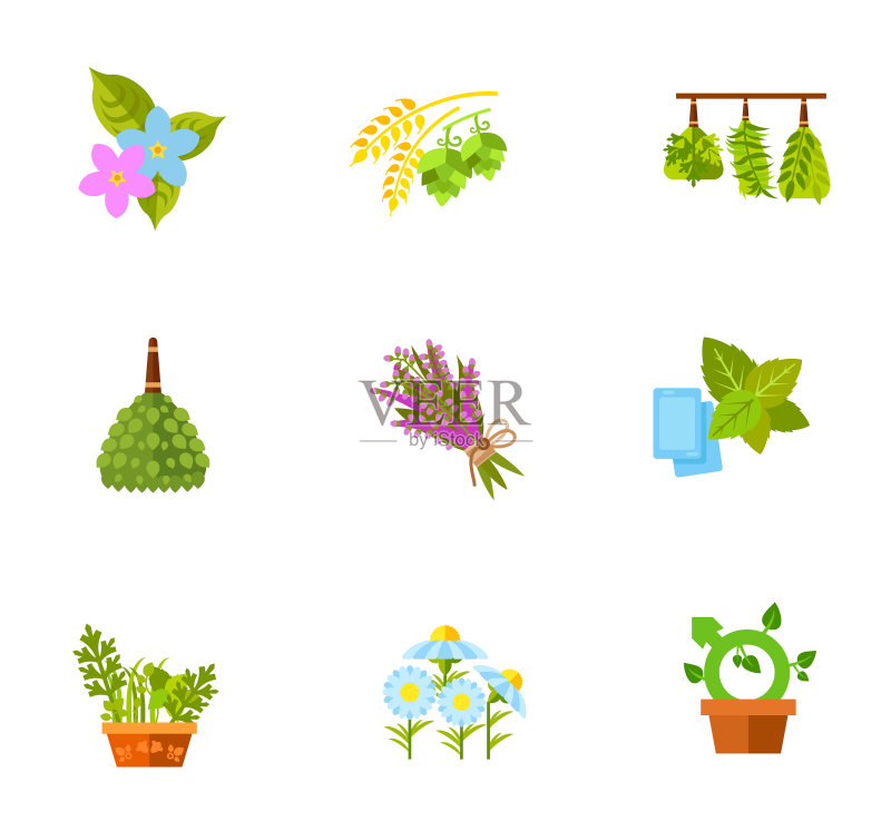 植物和花卉图标合集图标素材