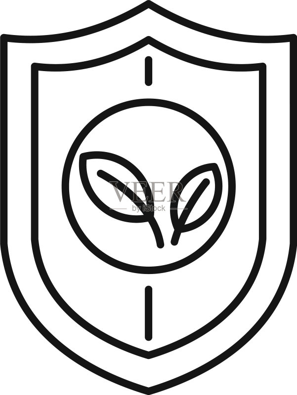 环保盾牌图标轮廓样式图标素材