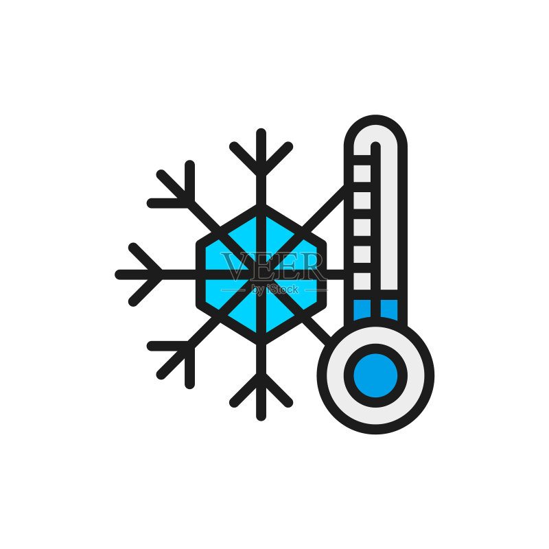 低温温度计雪花图标图标素材