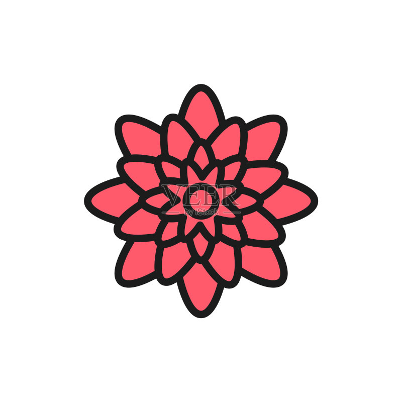 龙舌兰墨西哥花卉扁平风格线条图标图标素材