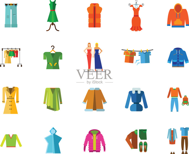 服装和时尚图标集图标素材