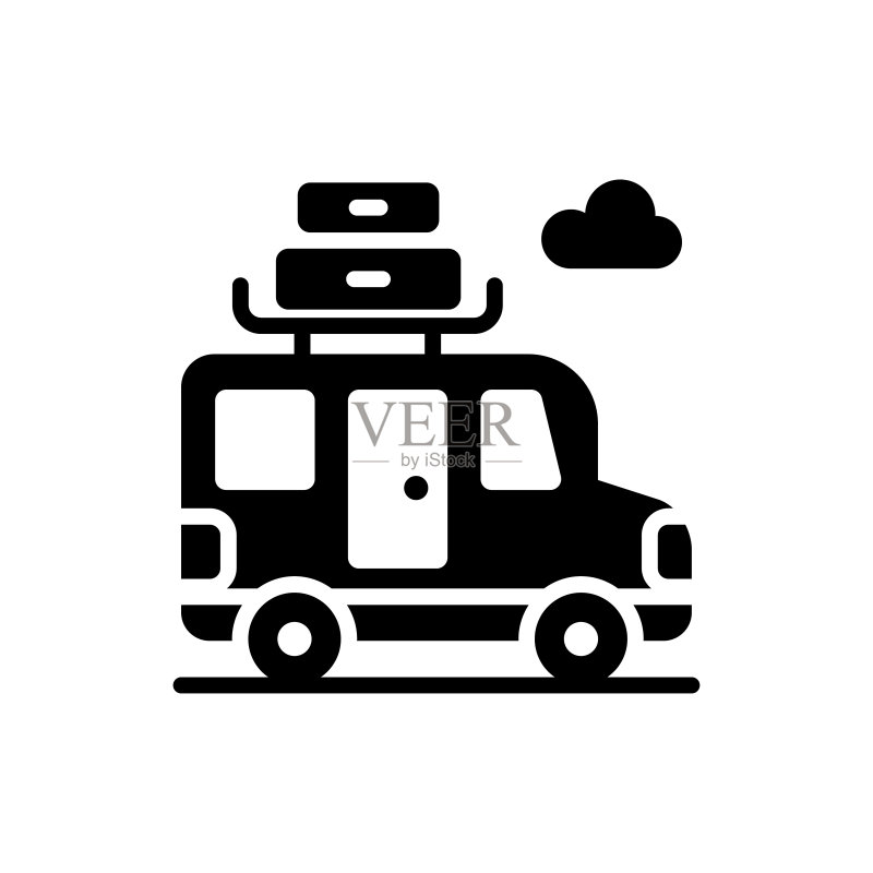 公路旅行巴士矢量图标图标素材