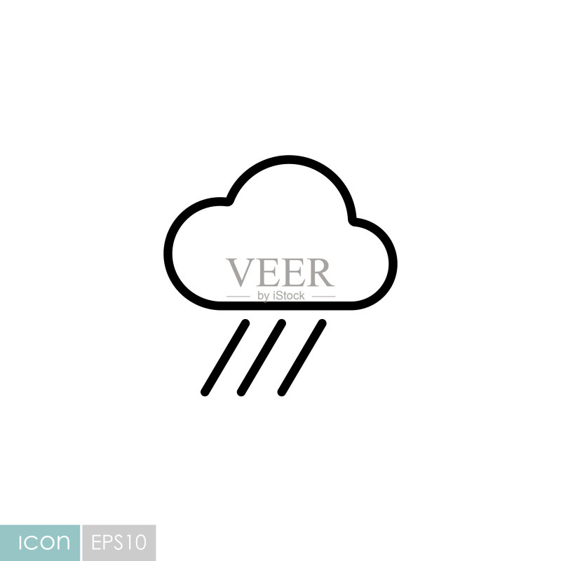 雨云矢量图标:天气符号图标素材