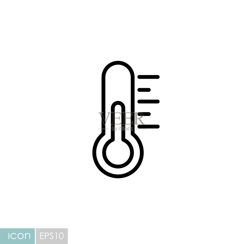 温度计高温矢量图标,天气符号图标素材