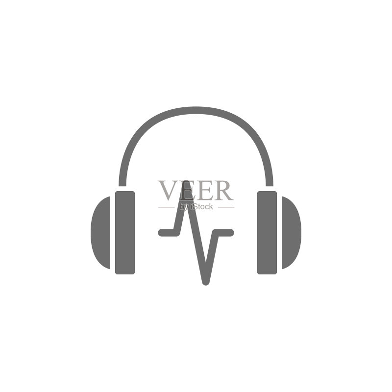 声波耳机灰色图标矢量素材图标素材