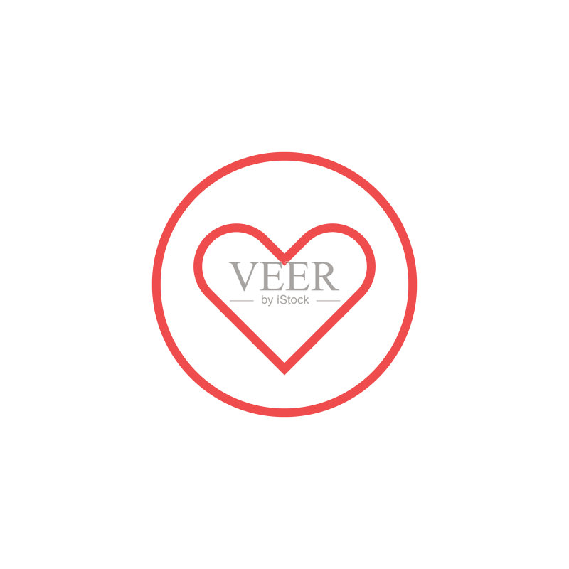 圆形心形完美爱情象征图标素材