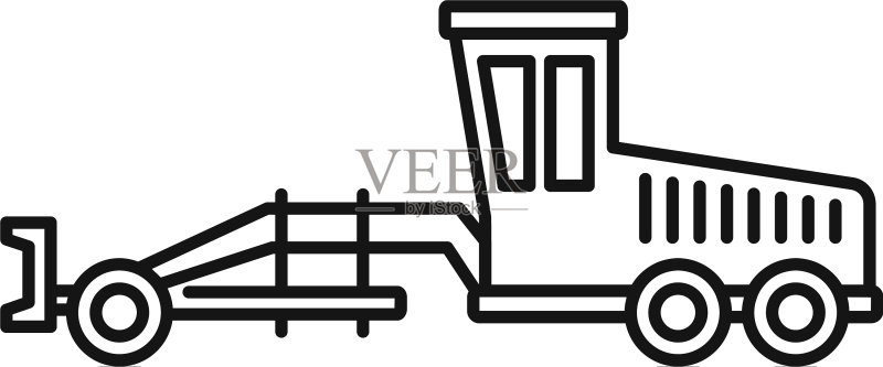 平地机车辆图标轮廓样式图标素材