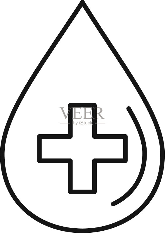 医疗血滴图标轮廓样式图标素材