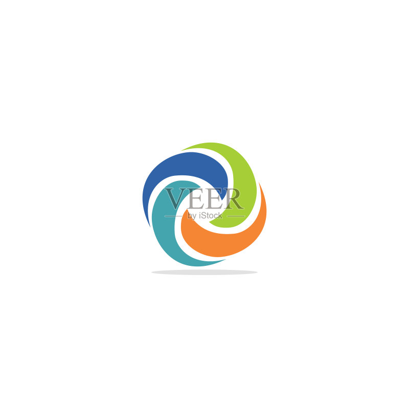 彩色圆形曲线logo图标素材