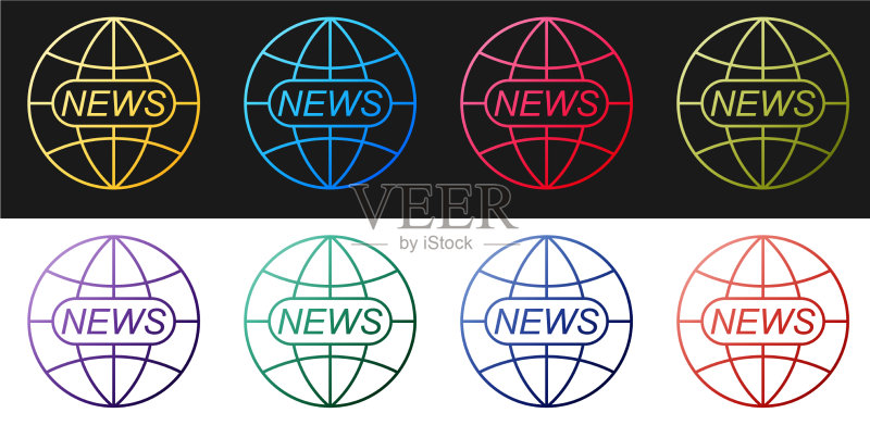 世界与全球新闻概念图标图标素材