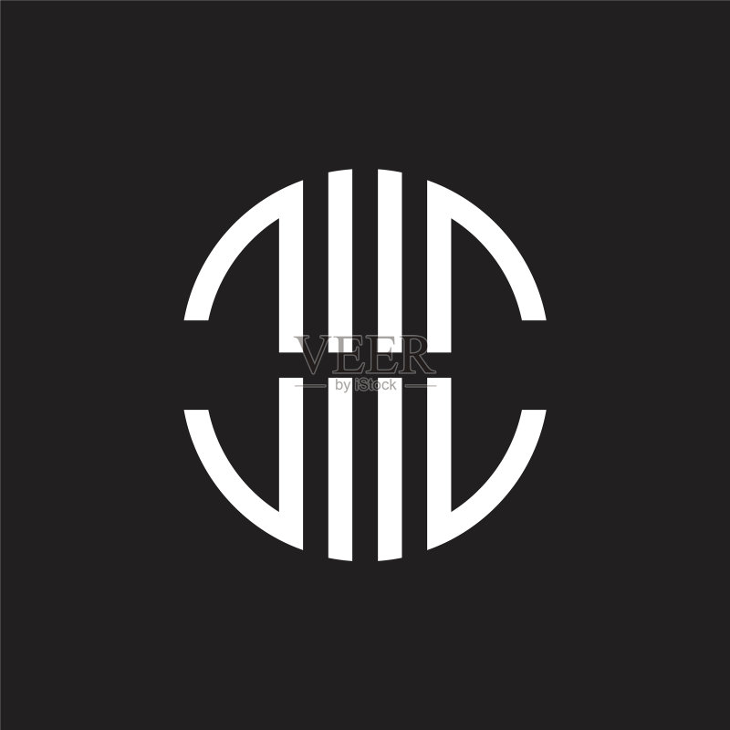 字母CD条纹几何圆形标志图标素材